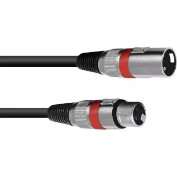 Cabo XLR Omnitronic 3022047R, 3 m, 1x ficha XLR macho para 1x conector XLR fêmea