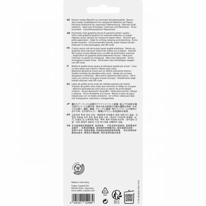 Lápis de grafite Faber-Castell 115298 Multi 4 unid. preto