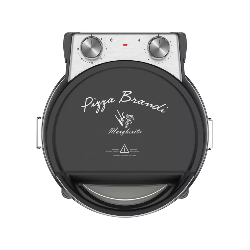 Forno elétrico para pizza SIMFER MKE0-P — 1100 W, 80–300°C, temporizador de 30 minutos, pedra para pizza removível de 33 cm, preto