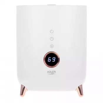 Humidificador ultrassónico Adler AD 7972 — depósito de 4 L, 300 ml/h, até 35 m², 23 W, branco