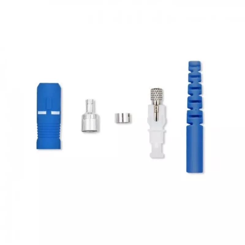 Conector de fibra ótica SC/PC Qoltec 54430 Monomodo Azul Prateado Branco