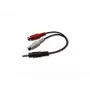 Cabo jack áudio (3,5 mm) para 2 RCA GEMBIRD CCA-406 20 cm preto