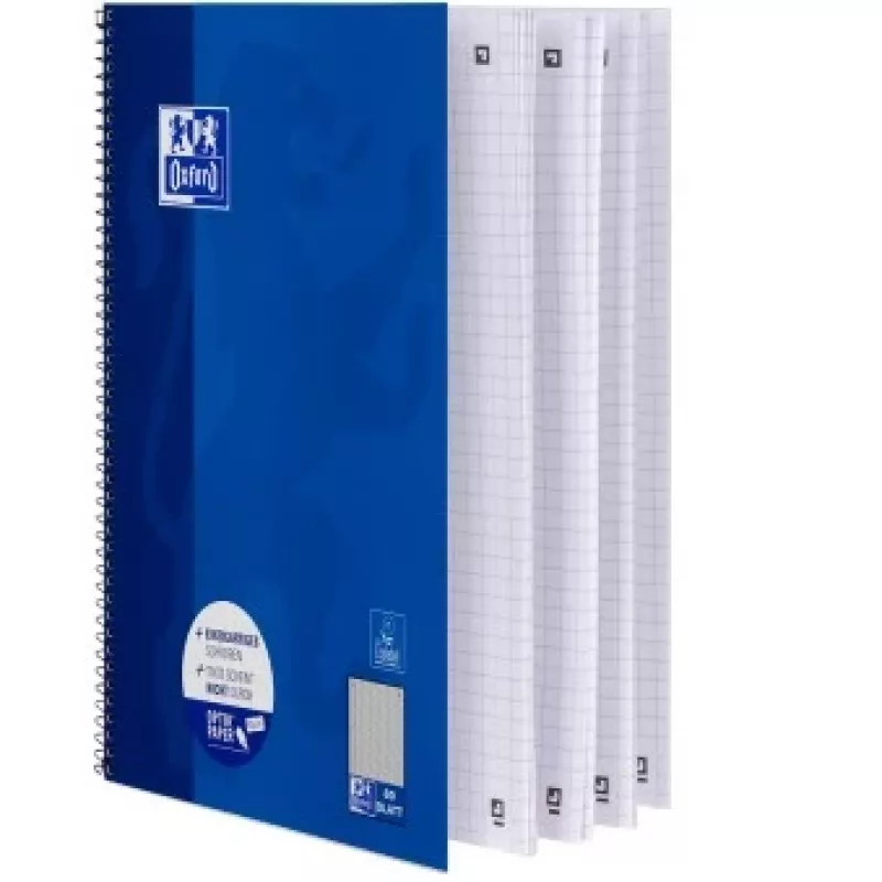 Oxford College caderno A4, 80 folhas, quadriculado com margem interior, 90 g/m², azul (100050358)