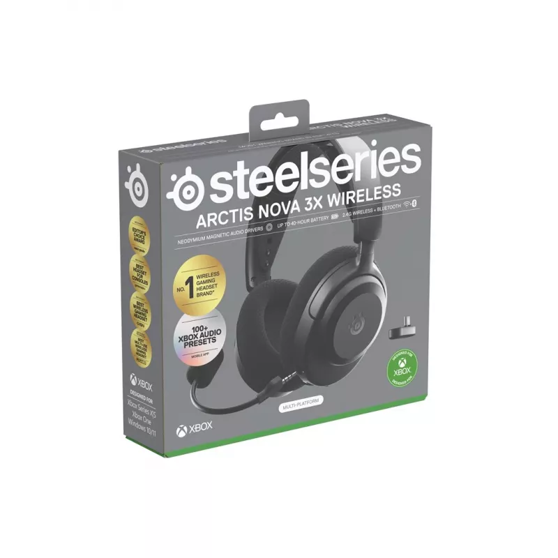 SteelSeries Arctis Nova 3X Wireless 61689 auscultadores com microfone sem fios para Xbox, pretos