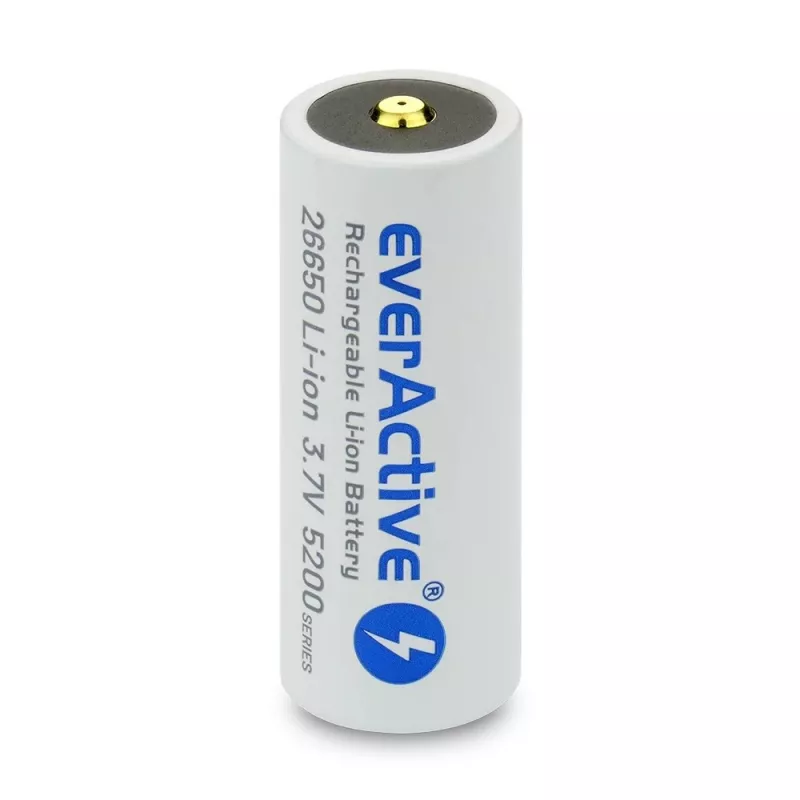 Bateria recarregável everActive EV26650-52M 3,7V 5200mAh com função de carregamento micro-USB