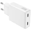 Carregador PDPlug Dual 65W GaN 2xUSB-C branco