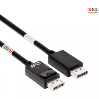 CLUB3D Cabo DisplayPort 2.1 Bidirecional VESA DP80 Certificado 4K240Hz, 8K60Hz ou 10K30Hz M/M 1,2 m
