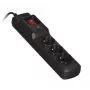 Régua de tomadas preta com cabo Activejet COMBO 3GN 3M