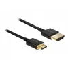 DeLOCK Slim Premium - Cabo de vídeo/áudio/rede - HDMI - 36 AWG - HDMI, 19 pinos (M) - para - Mini-HDMI, 19 pinos (M) - 2,0 m - Isolamento triplo - preto (84778)