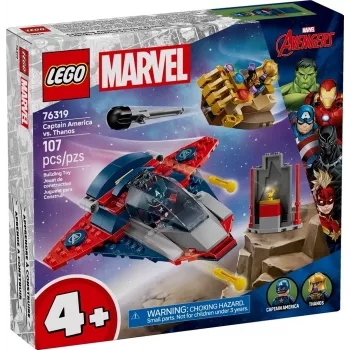 Conjunto de construção LEGO Marvel Super Heroes Capitão América Thanos 76319 — 107 peças, 2 minifiguras, idade 4+