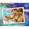 CreArt - Leão com bebé, pintura