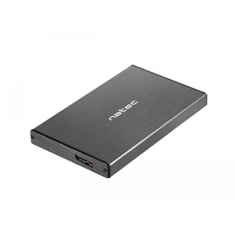Caixa NATEC RHINO GO USB 3.0 para HDD/SSD SATA de 2,5'', preto alumínio