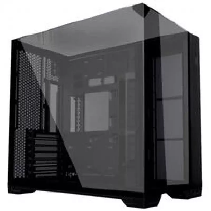 Bundle de caixa de PC Lian Li O11 Vision Compact + 3x ventoinhas UNI FAN SL-INF 120 Reverse Blade - preto
