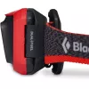 Lanterna frontal Diamond Storm 450 preta com faixa de cabeça preta e vermelha