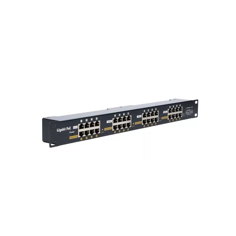 Injetor PoE Gigabit Extralink 16 portas 16x 1000Mb/s RJ45, Rackmount