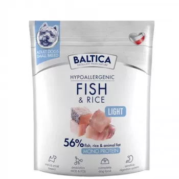 BALTICA Nutraceutic Hypoallergenic Light S Peixe com Arroz - Comida seca para cães - 1 kg