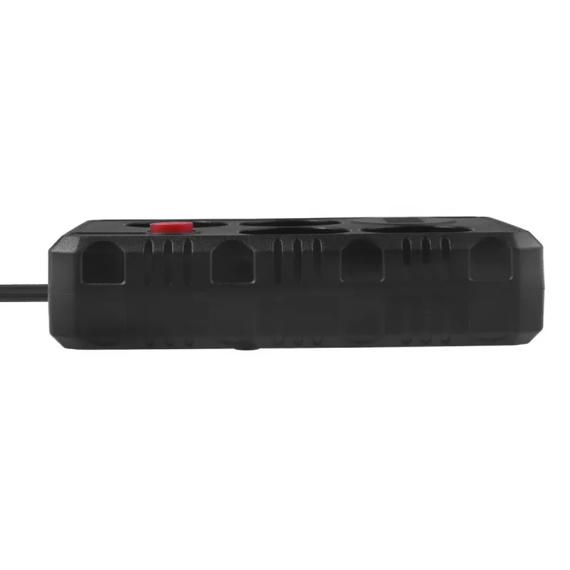 Extensão elétrica MACLEAN MCE392 B — 4 tomadas, 3×USB, 110–240V, 2,1A, 2500W, cabo de 1,5 m, preto