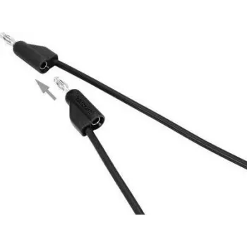 Cabo de medição VOLTCRAFT [ficha 4 mm - ficha 4 mm] 0,5 m preto MSB-300 (MSB-300-0.5-SW)