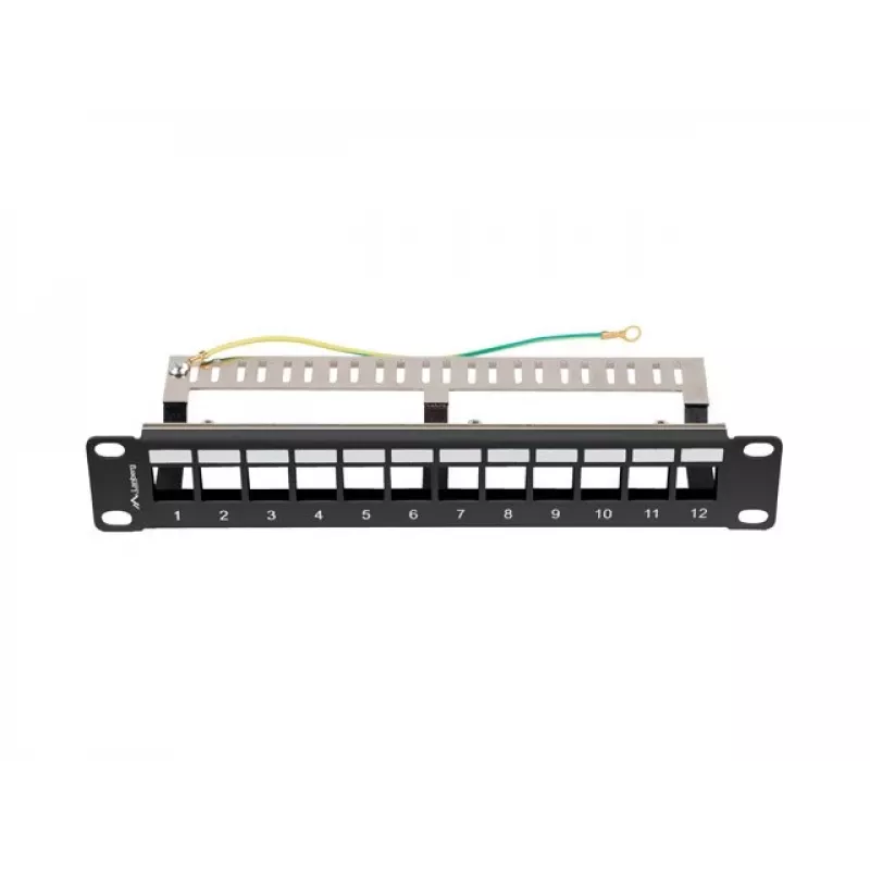 Patch panel LANBERG PPKS-9212-B 12 portas 1U 10 polegadas FTP