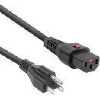Cabo de alimentação ACT macho EUA - C13 IEC Lock preto 2 m PC1063 120V 10A