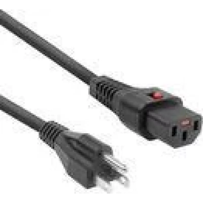 Cabo de alimentação ACT macho EUA - C13 IEC Lock preto 2 m PC1063 120V 10A