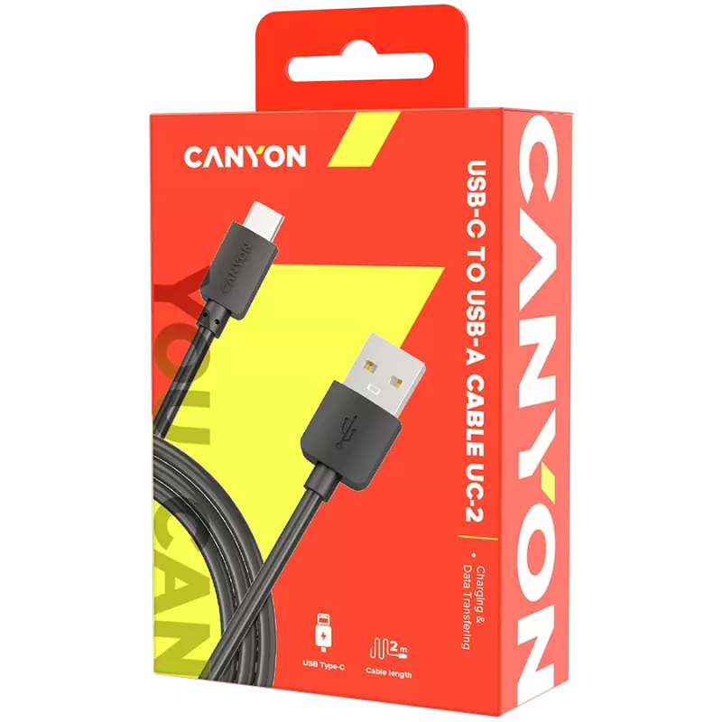 CANYON Cabo UC-2 USB-C 5W 2m Preto