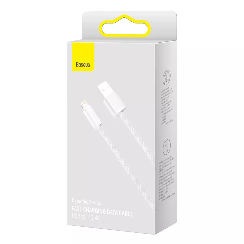 Cabo Baseus Dynamic USB para Lightning, 2,4A, 2m (branco)