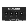 Interface de áudio M-Audio M-Track Duo — USB 2-in/2-out, 16-bit/48 kHz, 1x XLR/TS combo, 1x entrada de instrumento, alimentação fantasma 48V