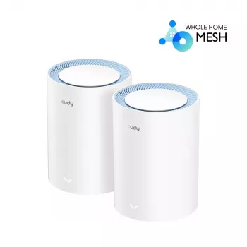 Sistema Mesh Cudy M1200 pack de 2 – Wi-Fi 5 dual band (300/867 Mbit/s), 2 unidades, 1 porta LAN, suporta 100 dispositivos