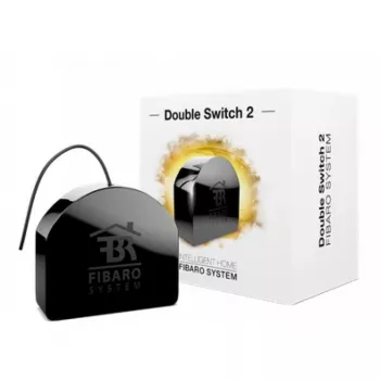 Relé elétrico Fibaro FIBEFGS-223 preto — 230 V AC, 10 A, IP20, 42×38×20 mm