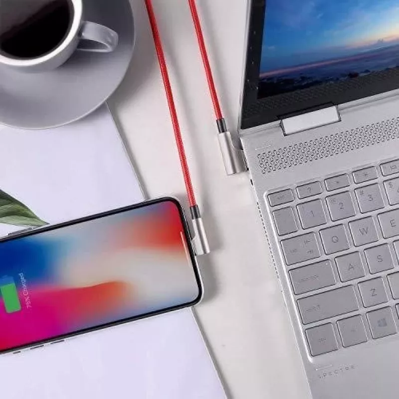 Cabo USB para Lightning Aukey CB-AL01 vermelho – revestimento de nylon, ficha Lightning para dispositivos Apple