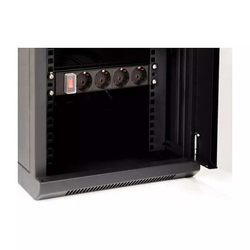 Delock 43418 Armário de rede de 10" com porta de vidro, 8U, preto