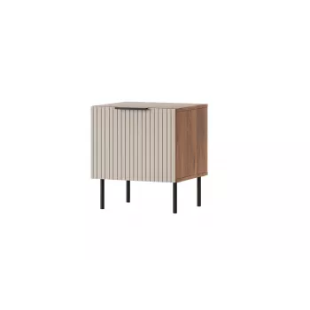 Mesa de cabeceira Cama Meble ALMERA 50x42x44 cm, 2 unid., nogueira/cashmere, MDF e aglomerado