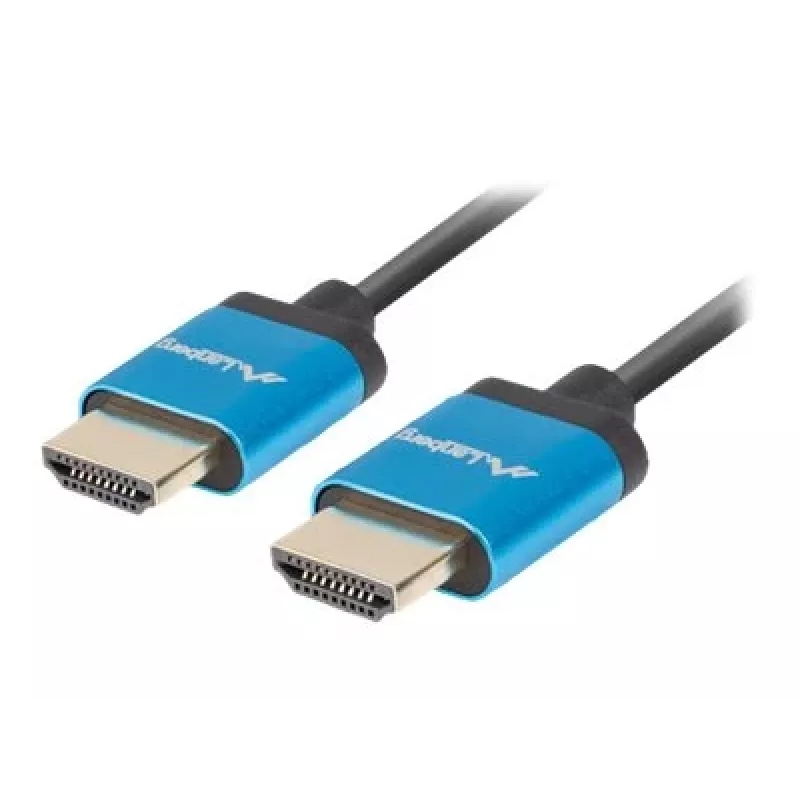 Cabo HDMI LANBERG CA-HDMI-22CU-0018-BK 1,8 m — HDMI Type-A para A, HDMI 2.0, 18 Gbit/s, ARC, banhado a ouro