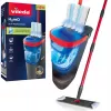 Vileda H2PrO 175775 conjunto de esfregona plana com sistema de dois depósitos, microfibra, preto/vermelho