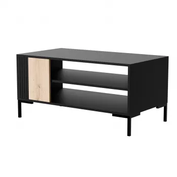 Mesa de centro/jardim Cama MERCI 100 x 55 x 49 cm preto/carvalho artesanal