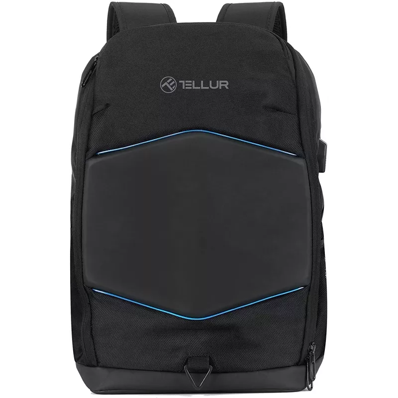 Mochila para portátil Tellur TLL611282 com porta USB e faixa iluminada, preta