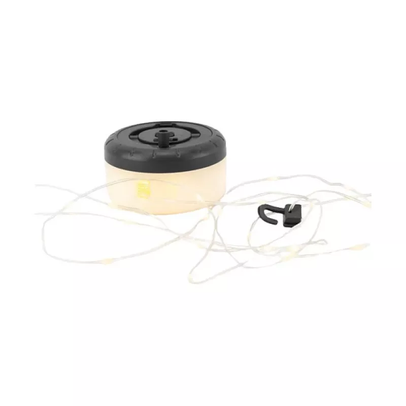 Fio de luzes RealPower 492880 LED branco quente, a pilhas, 8 m, preto
