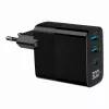 Carregador Gembird TA-UC-PDQC30LCD-BK-02 para dispositivos móveis universal preto AC carregamento rápido interior