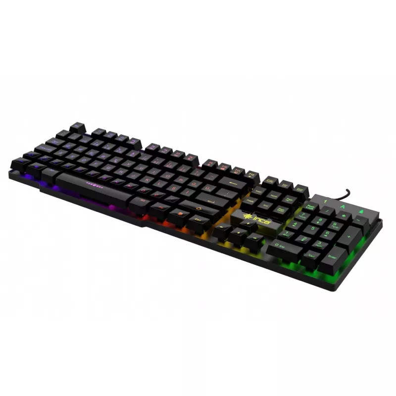 Teclado gaming Incase IKG-446 arco-íris, RGB, layout alemão retail