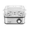 Cozedor de ovos Adler AD 4486 — capacidade para 8 ovos, 800 W, aço acetinado preto com tampa transparente