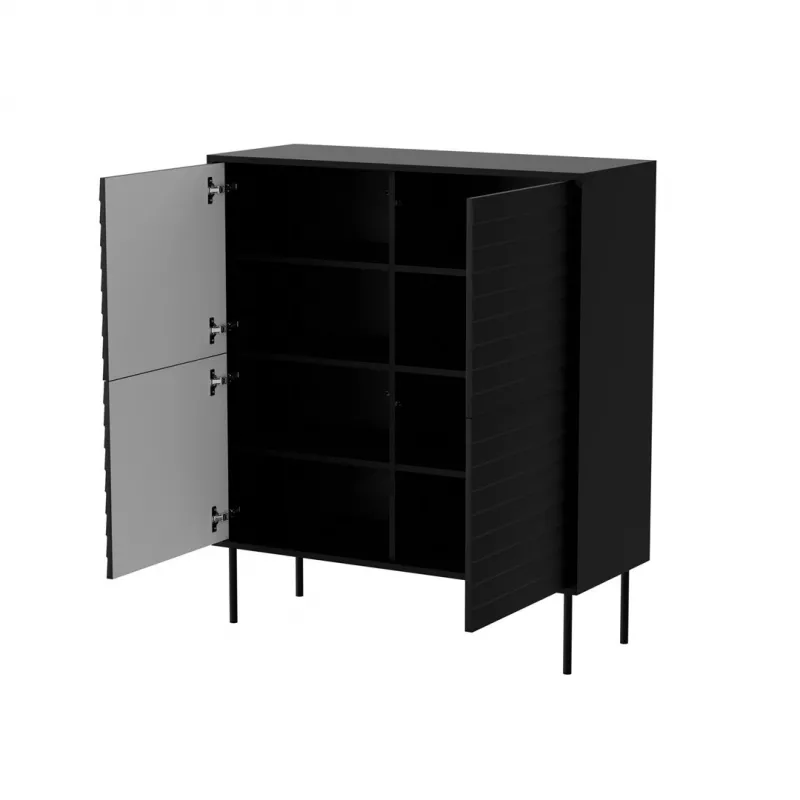 Cama Meble CORTINA 4D cómoda, 102x40x118 cm, preta