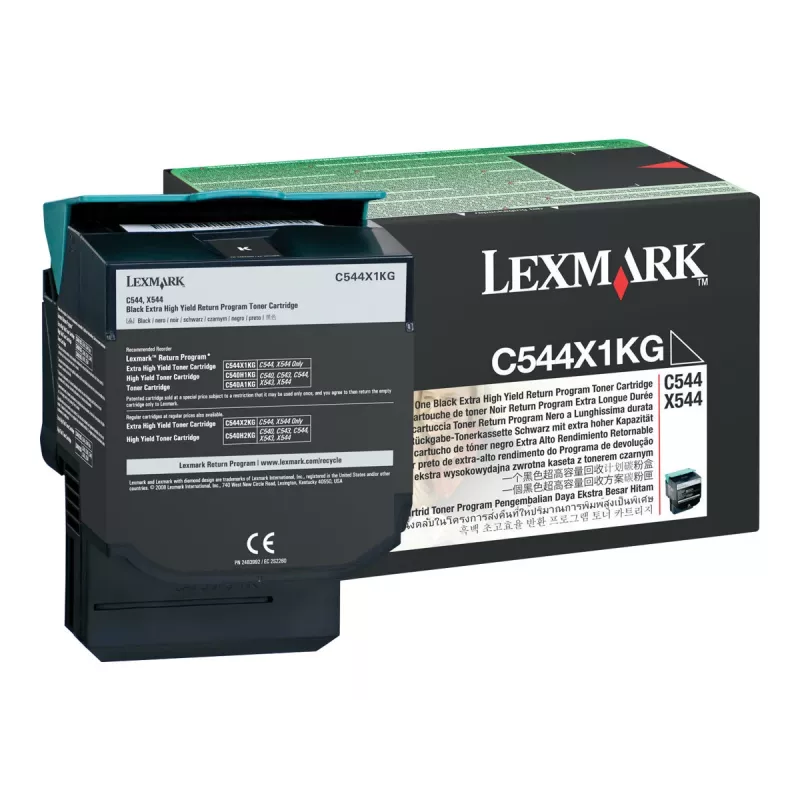 Toner Lexmark C544X1KG preto de rendimento extra elevado, 6.000 páginas
