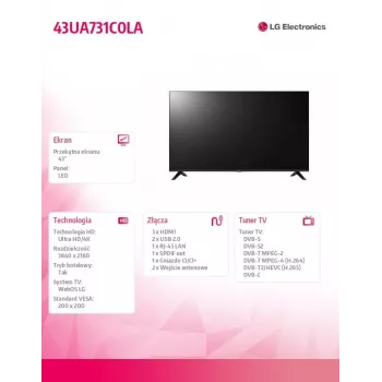 Televisor LED 43 polegadas 43UA731C0LA.AEEQ