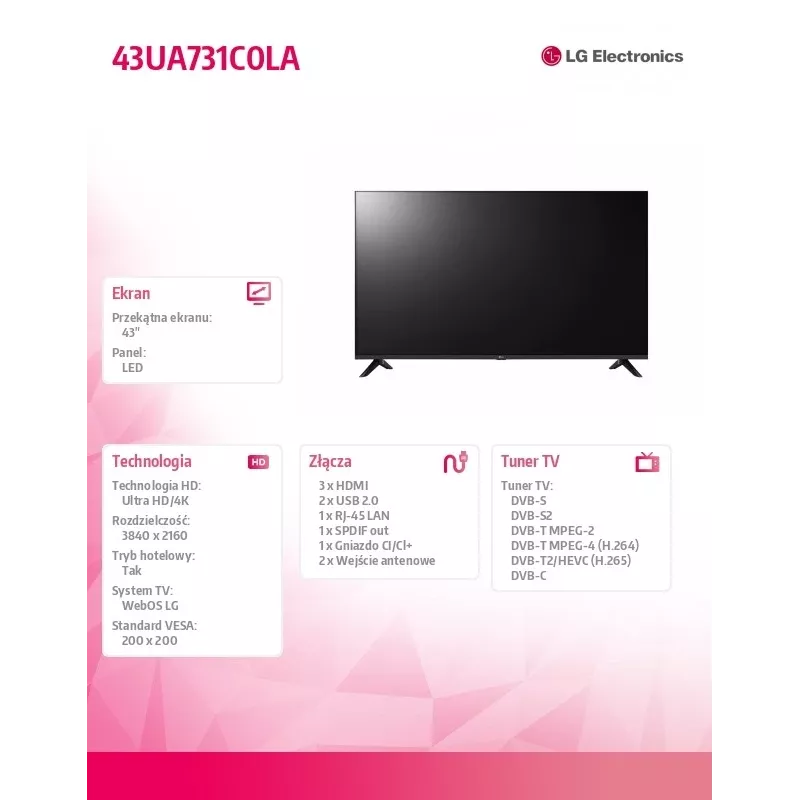 Televisor LED 43 polegadas 43UA731C0LA.AEEQ