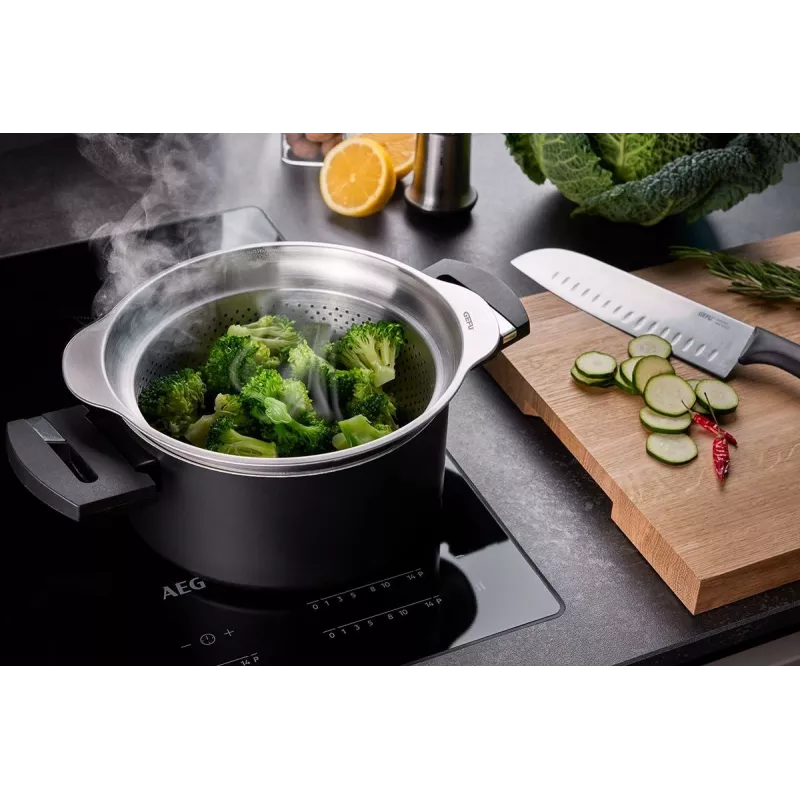 Passador GEFU PREMIO G-28131, 23 cm aço inoxidável passador de cozinha