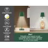 Beper P201UTP115 candeeiro de mesa LED recarregável, 1,5 W, interruptor tátil, regulável, adaptador para garrafa de 33 mm, resistente à água, verde