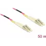 Cabo de rede DELOCK cabo de fibra ótica LC duplex para LC duplex multimodo OM4 50 m amarelo