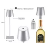 Beper P201UTP117 candeeiro de mesa LED recarregável, 1,5 W, interruptor tátil, regulável, adaptador para garrafa de 33 mm, resistente à água, prateado