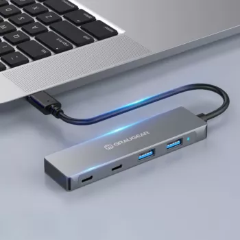 GRAUGEAR G-HUB2A2C-AC Hub de interface USB 3.2 Gen 1 (3.1 Gen 1) Type-A + Type-C 5000 Mbit/s prateado